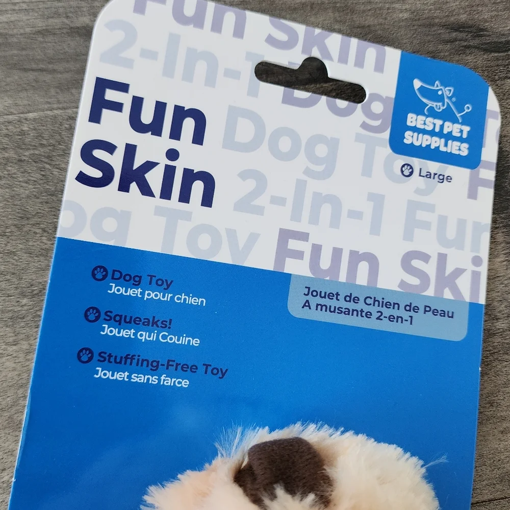 Best Pet Fun Skin Stuffing Free Squeak Toys NWT Large
